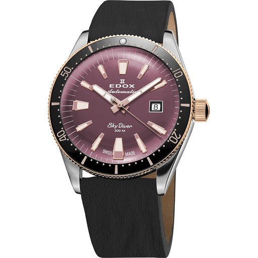 Hodinky Edox 80131-357RNRC-VIO Skydiver Automatic + 2nd strap 38mm 30ATM