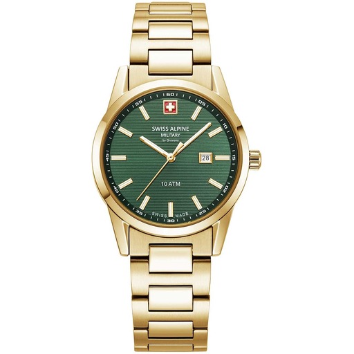 Hodinky Swiss Alpine Military 7767.1114 Argos gold green 34mm 10ATM