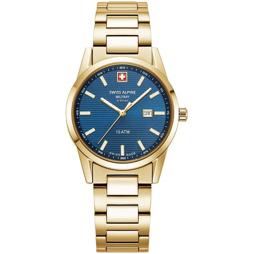 Hodinky Swiss Alpine Military 7767.1115 Argos gold blue 34mm 10ATM