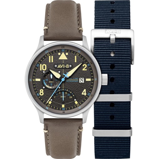 Hodinky AVI-8 AV-4101-09 Hawker Hurricane McKellar Dual Time GMT 44mm 5ATM