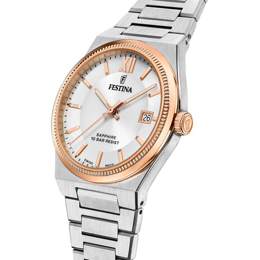 Hodinky Festina F20036/1 Swiss Made Rivé 40mm 10ATM
