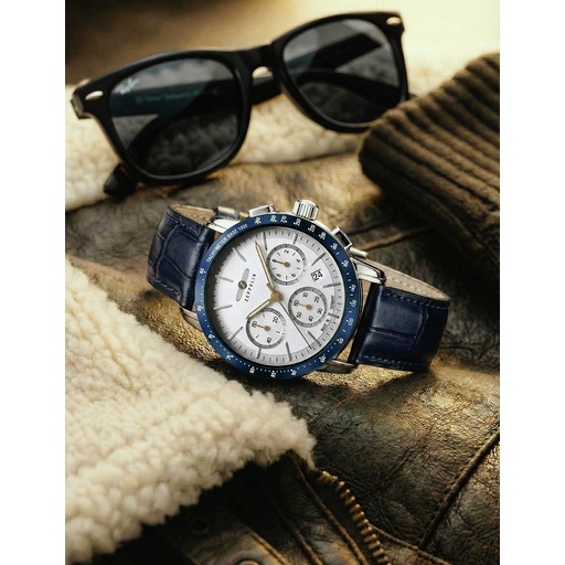 Hodinky Zeppelin 8878-1 New York Chronograph 43mm 5ATM