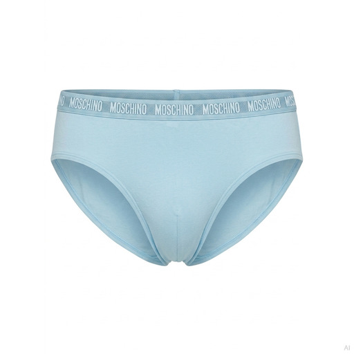 Moschino Logo Waistband Brief Light Blue