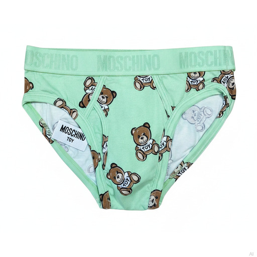 Moschino Teddy Bear Print Brief Mint Green