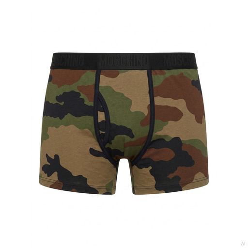 Moschino Camouflage Print Boxer Green