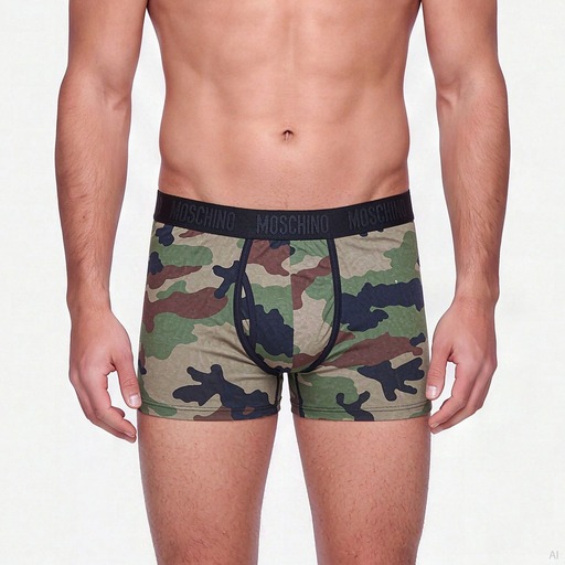 Moschino Camouflage Print Boxer Green