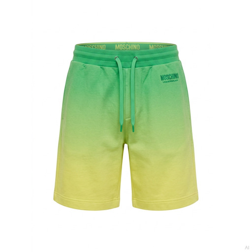Moschino Gradient Drawstring Shorts Green Yellow