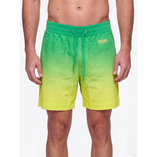 Moschino Gradient Drawstring Shorts Green Yellow