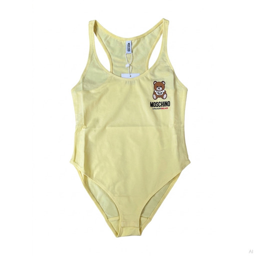 Moschino Underbear Teddy Logo Bodysuit Yellow