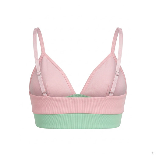 Moschino Ribbed Triangle Bralette Pink Mint