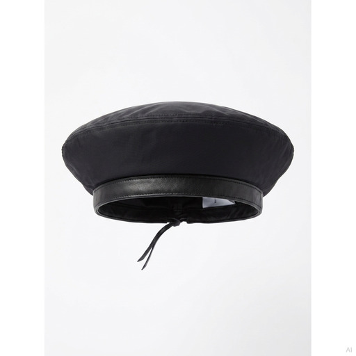 Philosophy Black Nylon Baker Boy Hat