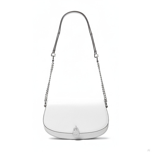 Michael Kors Mila Saddle Crossbody Bag Optic White