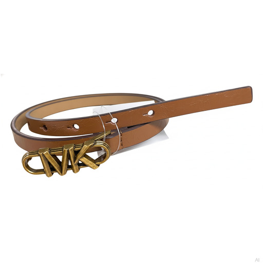 Michael Kors MK Logo Buckle Thin Belt Luggage