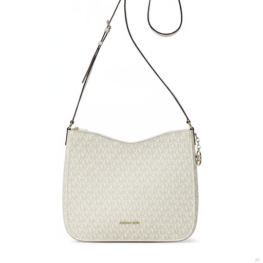 Michael Kors Nayla Signature Logo Crossbody Bag Vanilla