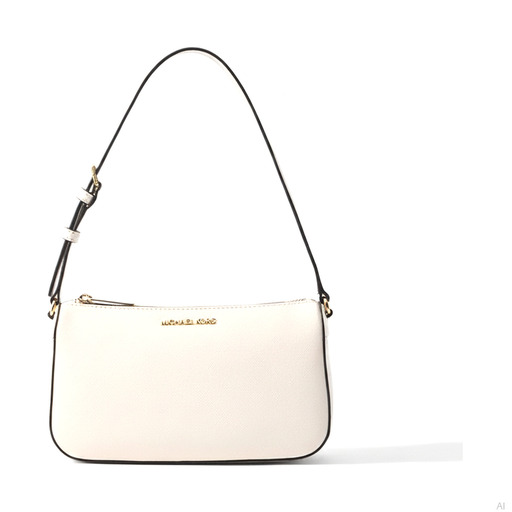 Michael Kors Lyra Saffiano Leather Crossbody Bag Light Cream