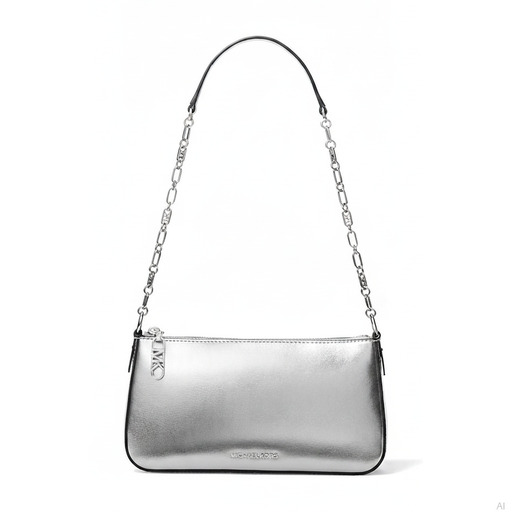 Michael Kors Çantë Empire Silver Metallic Shoulder Bag