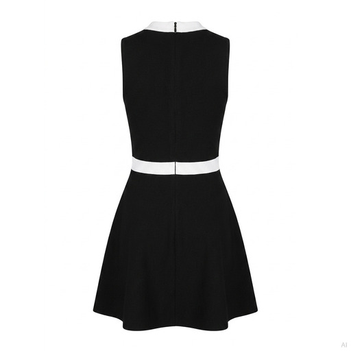 Michael Kors Contrast Trim Dome Snap Mini Dress Black