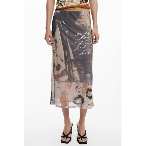 DESIGUAL GONNA LONGUETTE DONNA BEIGE