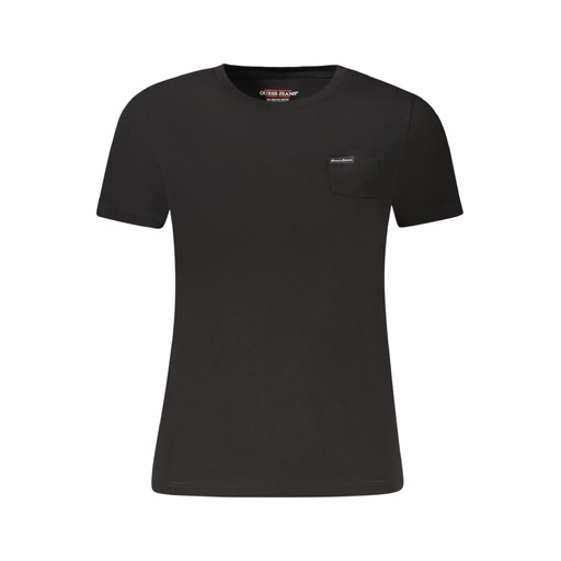 GUESS JEANS T-SHIRT MANICHE CORTE DONNA NERO