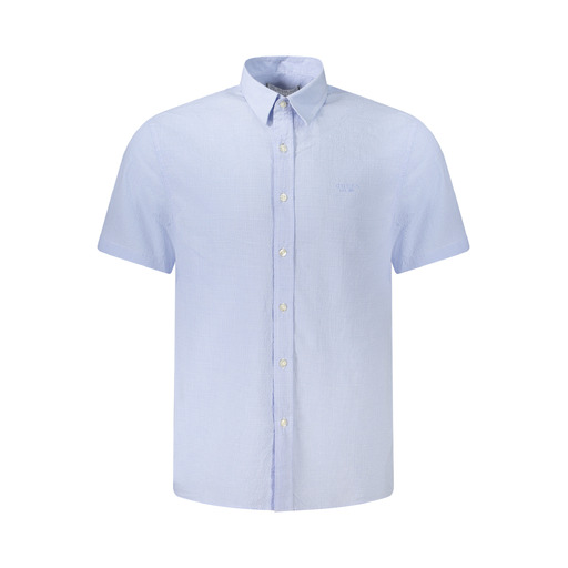 GUESS JEANS CAMICIA MANICHE CORTE UOMO AZZURRO