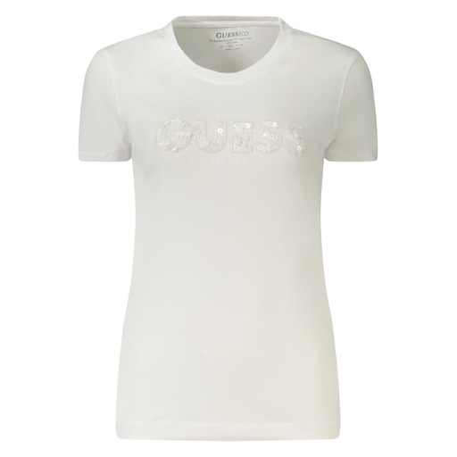 GUESS JEANS T-SHIRT MANICHE CORTE DONNA BIANCO