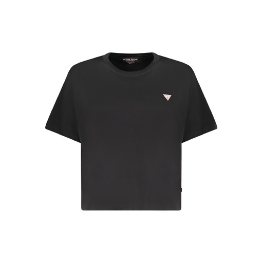 GUESS JEANS T-SHIRT MANICHE CORTE DONNA NERO