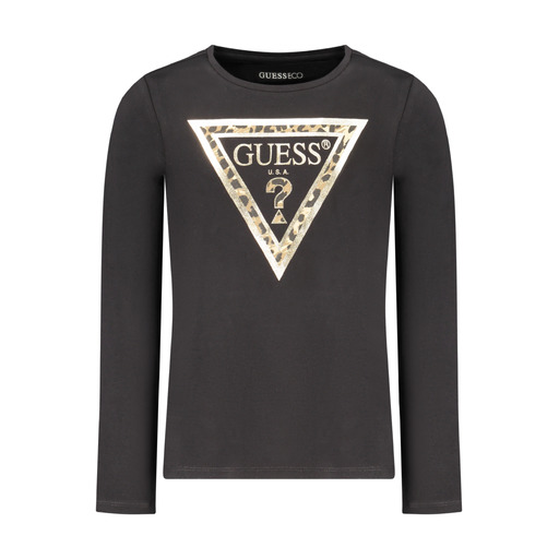 GUESS JEANS T-SHIRT MANICHE LUNGHE BAMBINA NERO