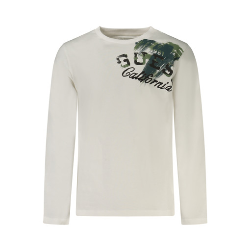 GUESS JEANS T-SHIRT MANICHE LUNGHE BAMBINO BIANCO