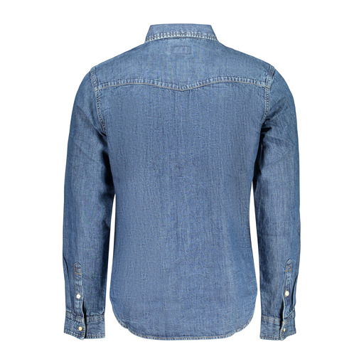 GUESS JEANS CAMICIA MANICHE LUNGHE UOMO BLU