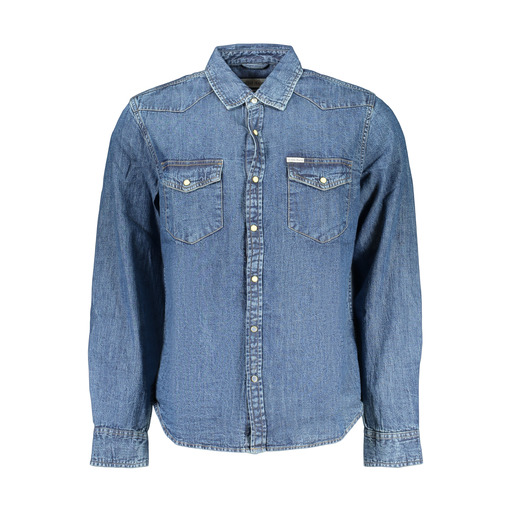 GUESS JEANS CAMICIA MANICHE LUNGHE UOMO BLU