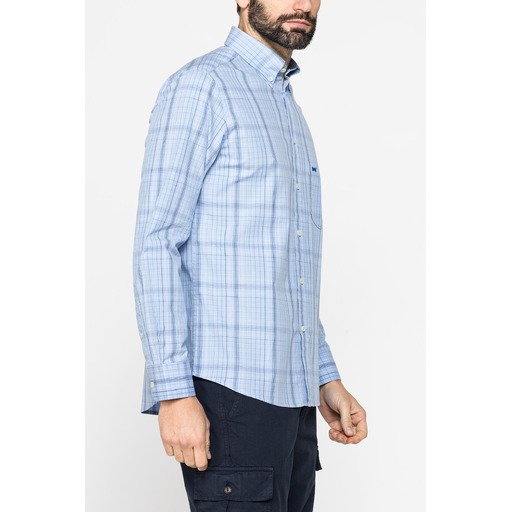 BUTTON-DOWN SHIRT WITH LONG SLEEVE AND POCKET
