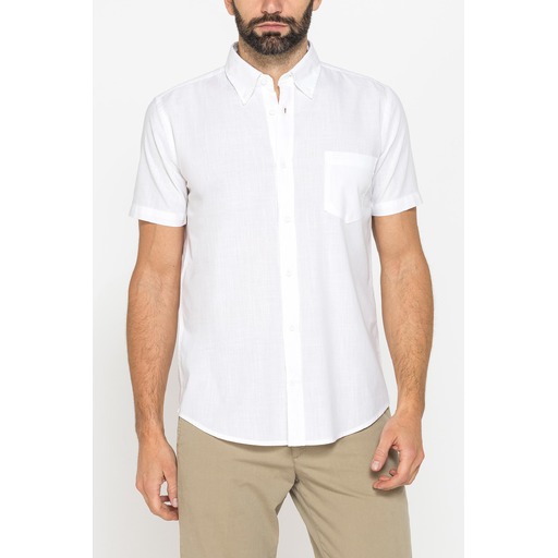 LINEN-EFFECT SLUB COTTON SHIRT