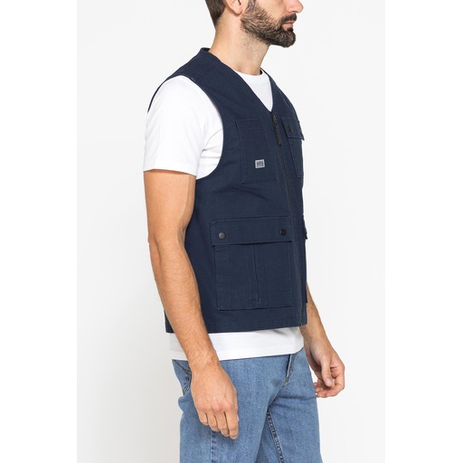 MULTIPOCKET UTILITY VEST IN RIPSTOP WITH ZIP CLOSURE