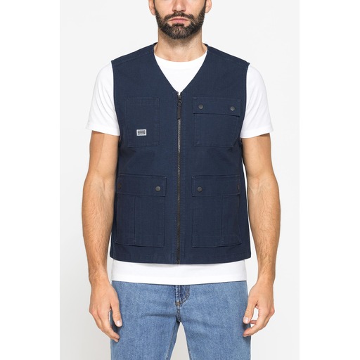 MULTIPOCKET UTILITY VEST IN RIPSTOP WITH ZIP CLOSURE