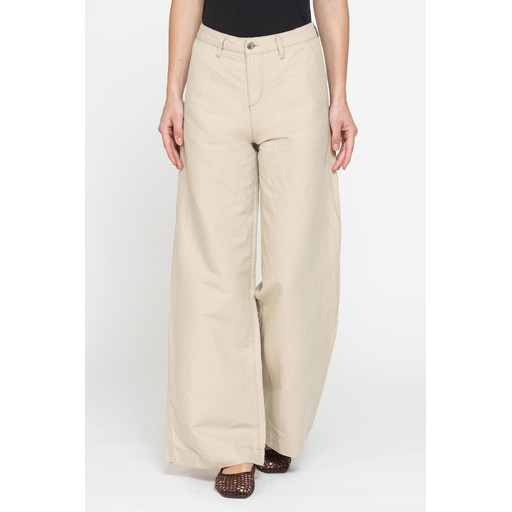 LINEN BLEND PANTS WITH PLEATS