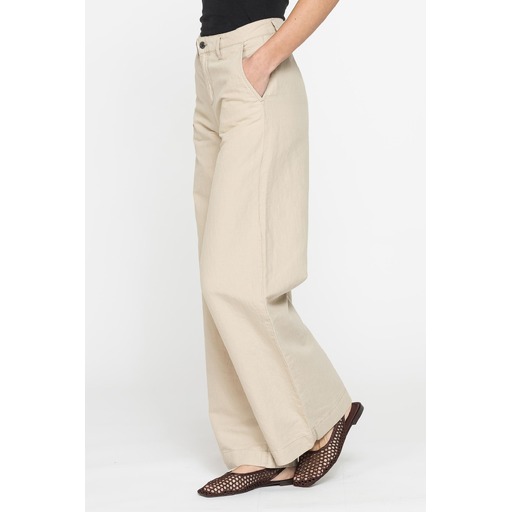 LINEN BLEND PANTS WITH PLEATS