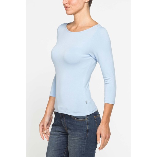 STRETCH VISCOSE T-SHIRT WITH 3/4 SLEEVES