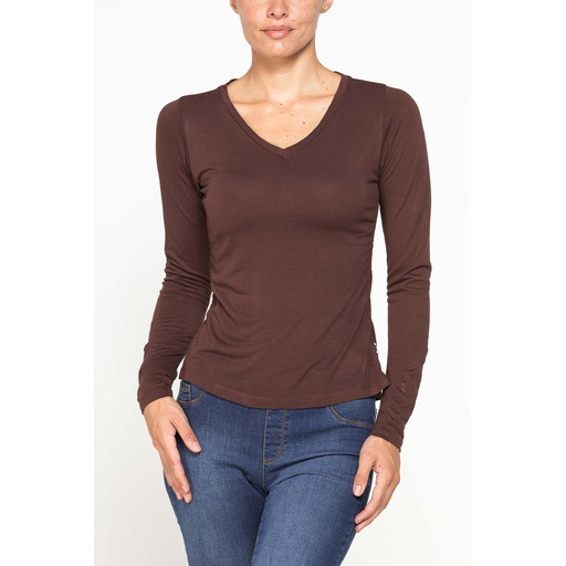 V NECK T SHIRT WITH LONG SLEEVES