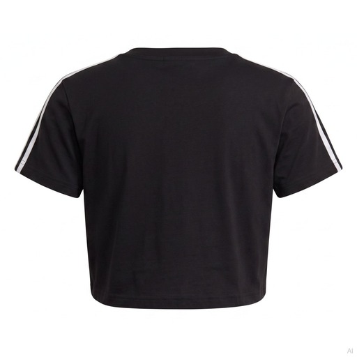Adidas 3-Stripes Cropped Black T-Shirt