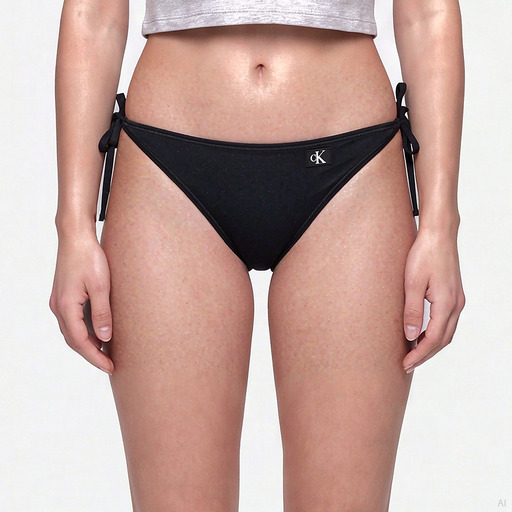 Calvin Klein String Side Tie Bikini Bottom Black