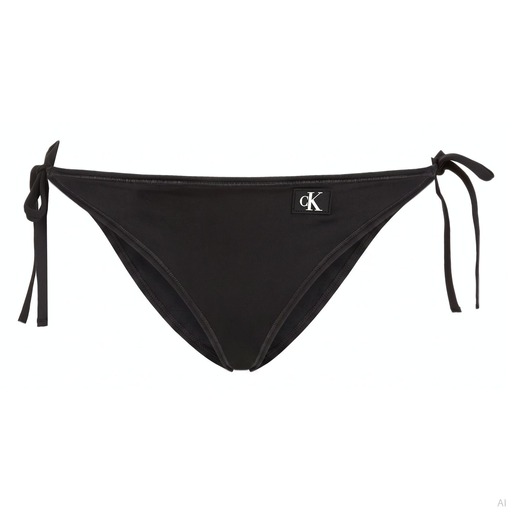 Calvin Klein String Side Tie Bikini Bottom Black