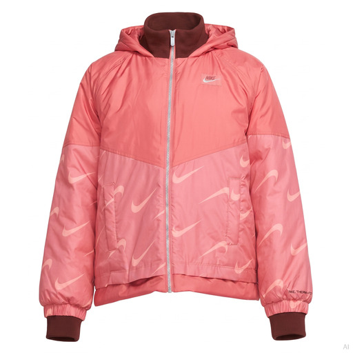 Nike Therma-FIT Swoosh Print Pink Hooded Jacket
