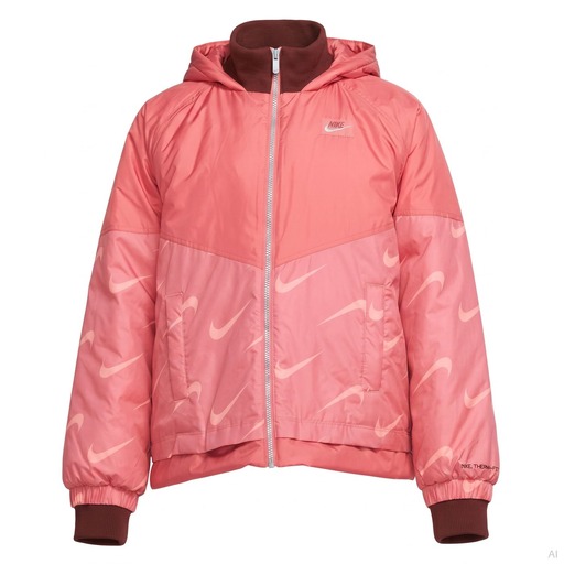 Nike Therma-FIT Swoosh Print Pink Hooded Jacket