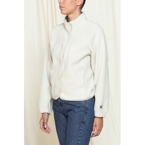 HIGH NECK TEDDY FLEECE WITH CONTRAST DETAILS