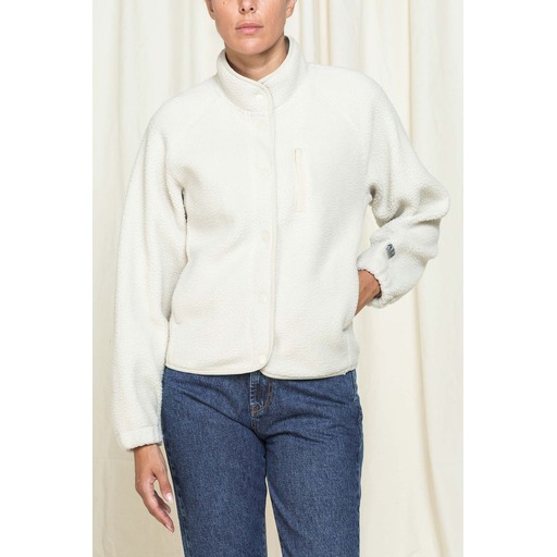 HIGH NECK TEDDY FLEECE WITH CONTRAST DETAILS