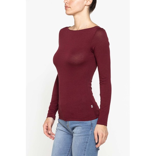 BOAT NECK T-SHIRT IN GAUZE FABRIC