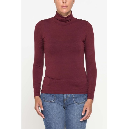 LONG-SLEEVE MOCK NECK T-SHIRT