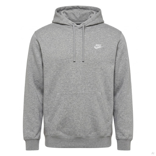 Nike Club Fleece Pullover Hoodie Grey