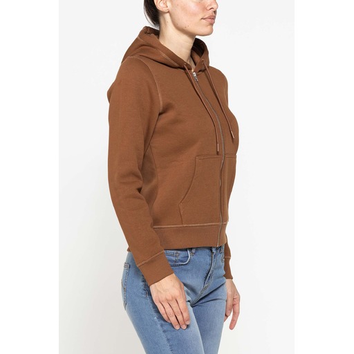 BASIC FULL ZIP HOODIE WITH HOOD MADE OF FLEECE FABRIC