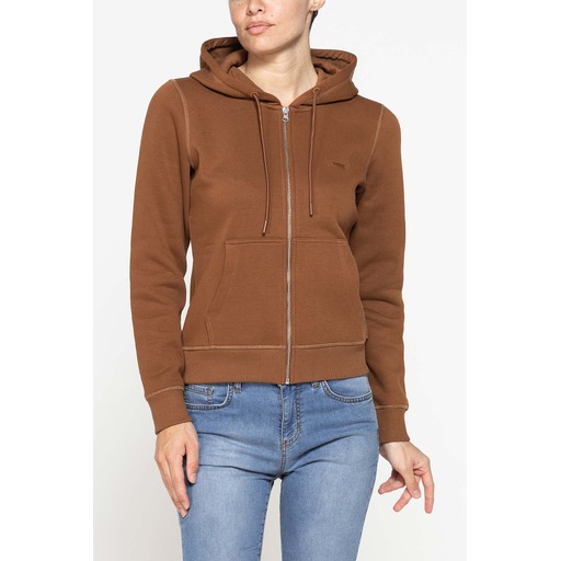 BASIC FULL ZIP HOODIE WITH HOOD MADE OF FLEECE FABRIC